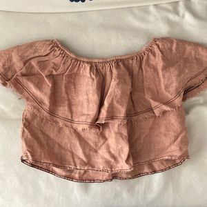 Zara ruffled linen top